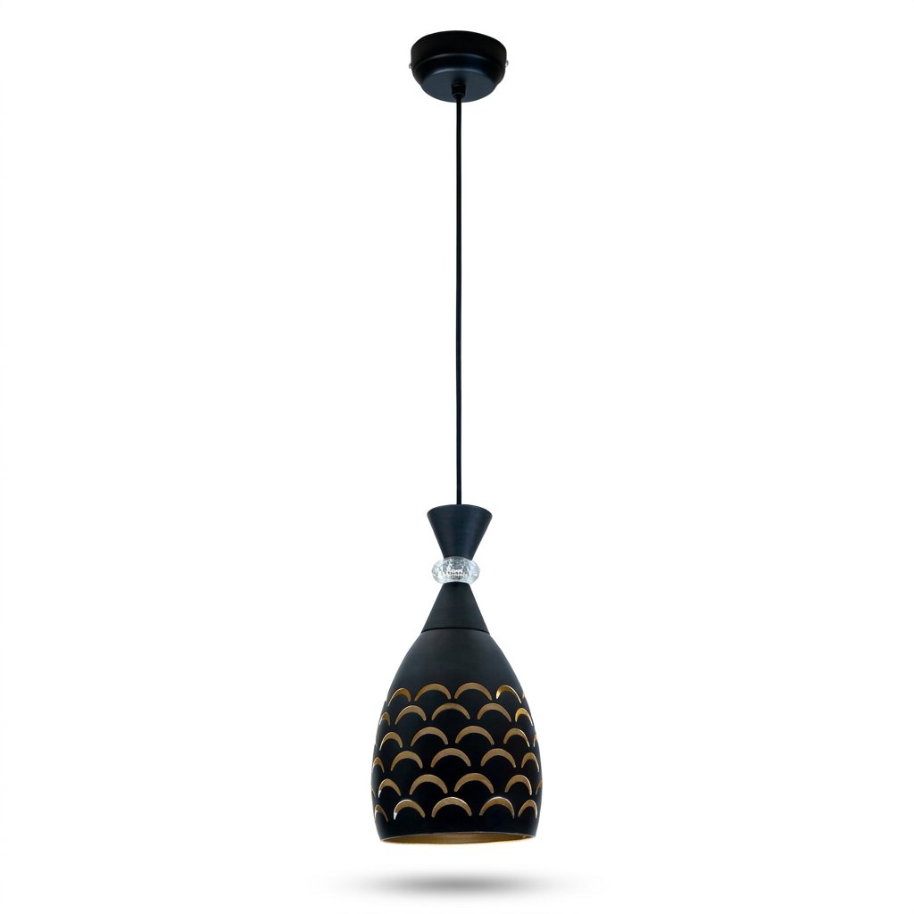ArcGlow Black & Gold Pendant Hanging Light