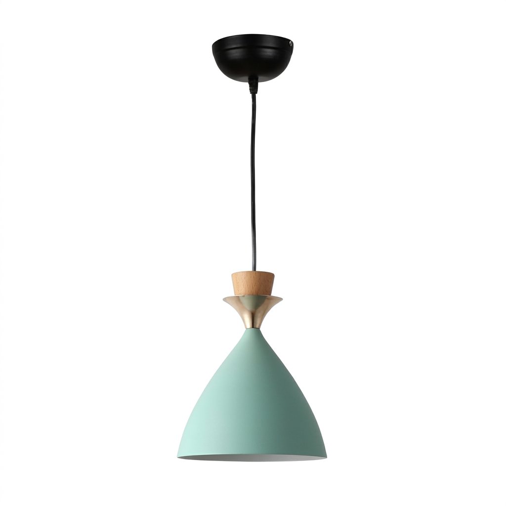 Mint Aura Wooden Accent Pendant Light