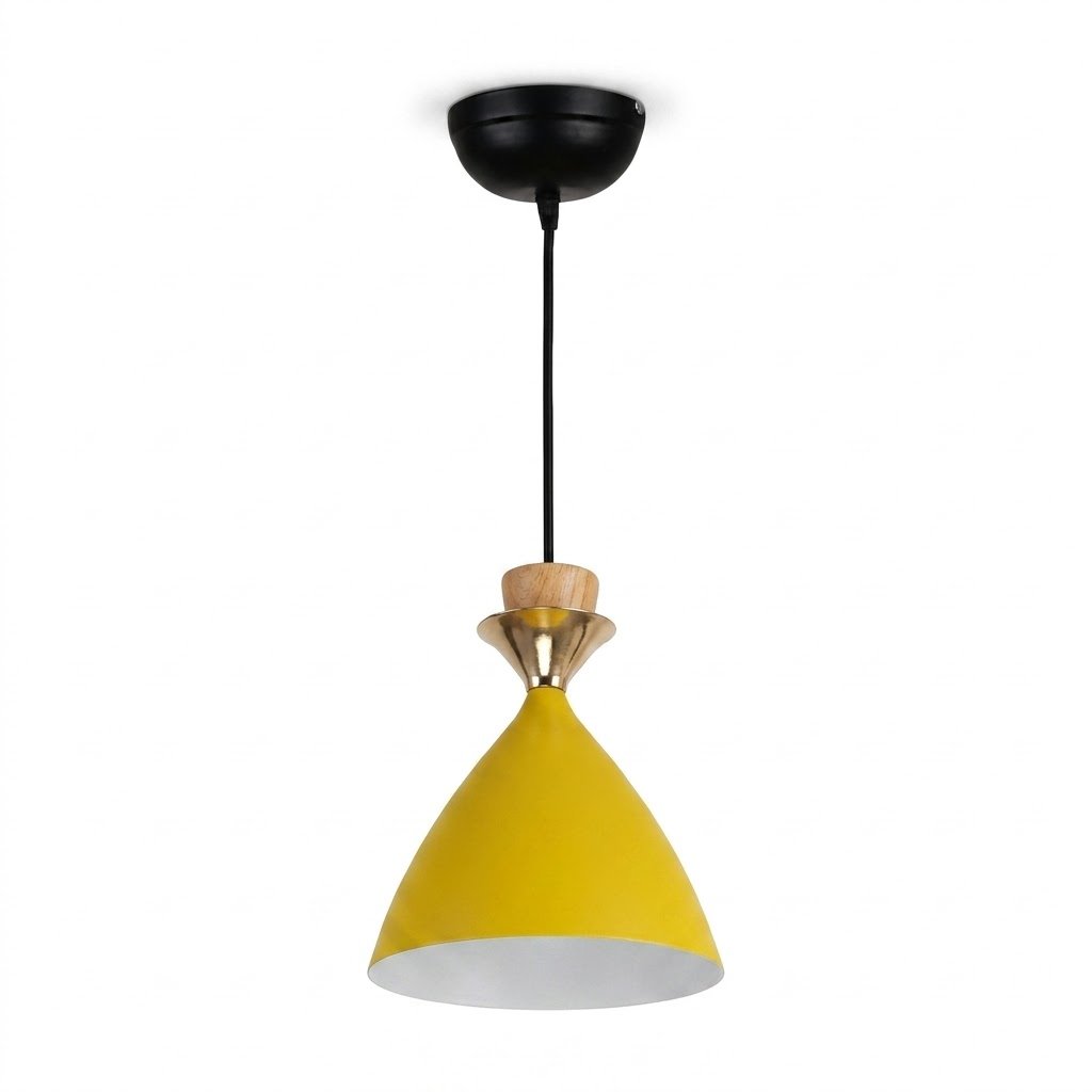 Sunshine Gold Wooden Accent Pendant Light