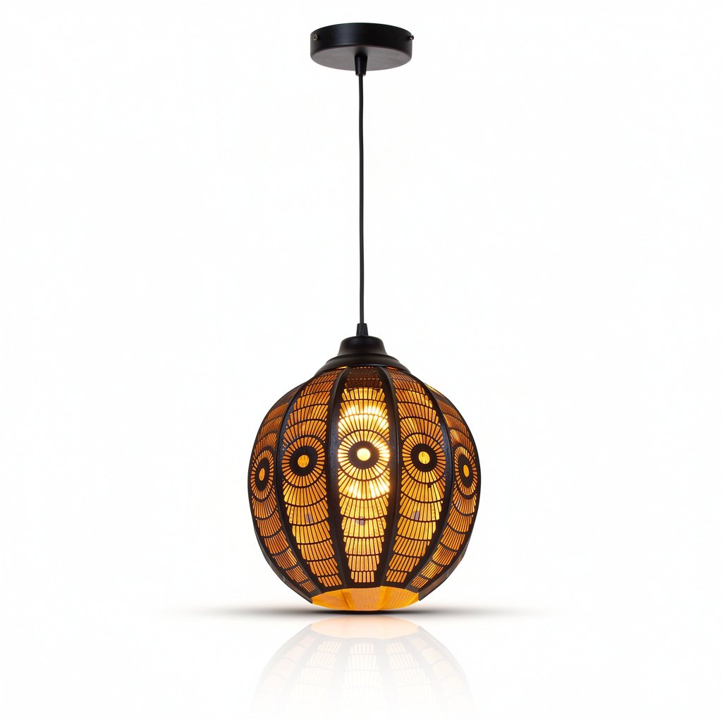 Golden Orbit Pattern Pendant Light